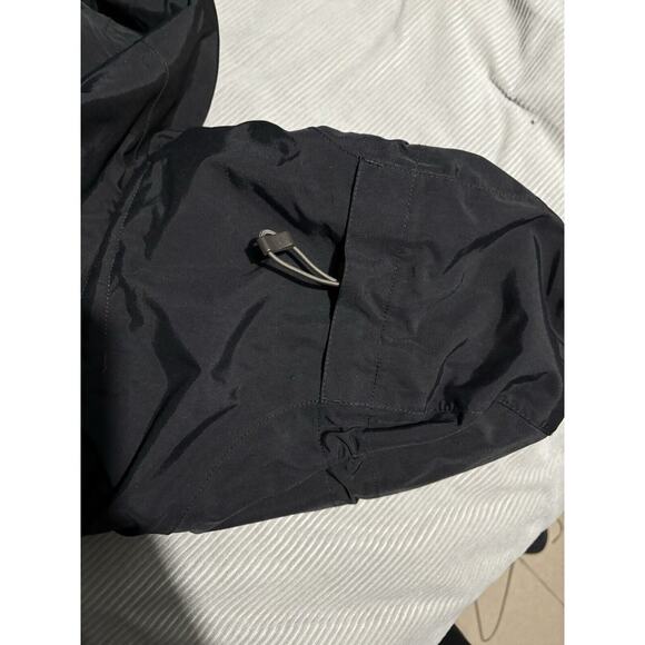 North Face Hyvent Jacket Multi Pocket Removable Hood Cargo Black Brown Logo Coat - Picture 8 of 13